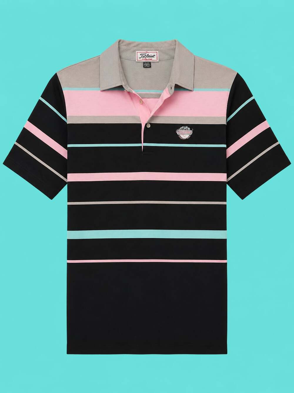 The Titleist Collection Men's Striped Polo Shirt with Lake Forest Country Club